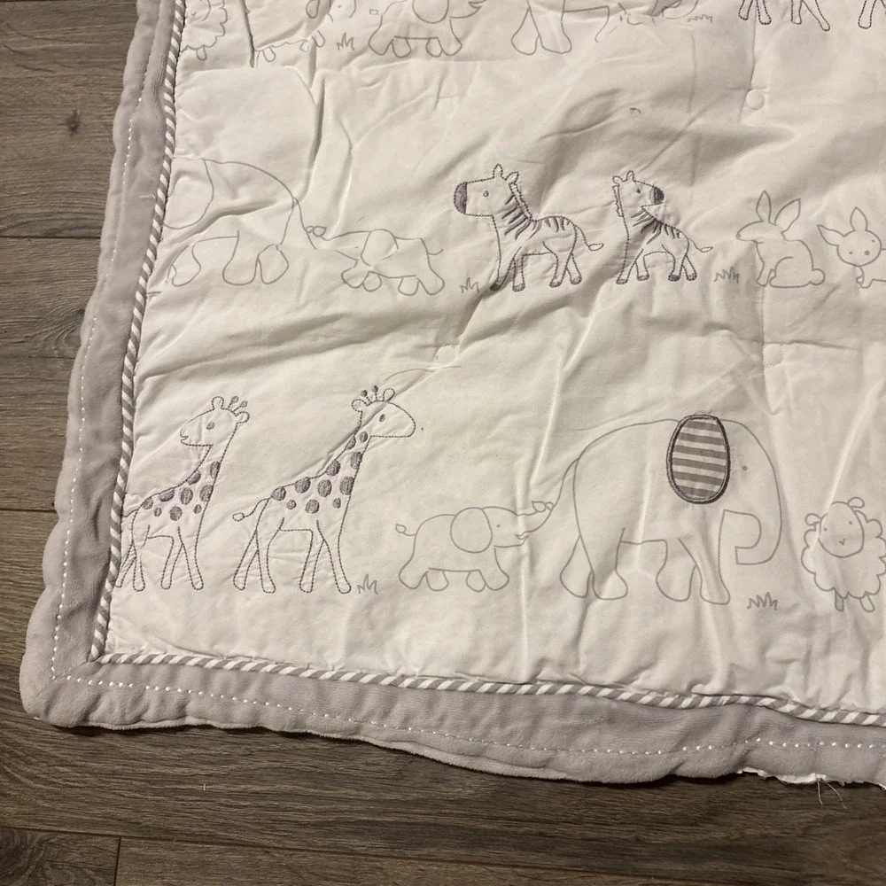 Cloud Island Baby‎ Blanket Two by Two Animal Parade Comforter Reversible Stripe